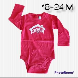 Baby Gap NWOT Christmas Winter Red Onesie sz 18-24M